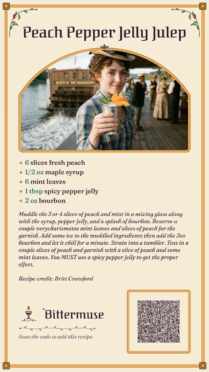 Recipe for Peach Pepper Jelly Julep